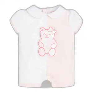 Baby girl stretchy piqué romper Guess image-0