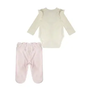 Baby girl long-sleeved bodysuit + chenille pants set Guess image-1