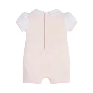 Baby girl short jumpsuit in mixed fabric Guess image-1