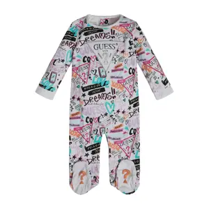 Baby girl interlock printed romper Guess image-0