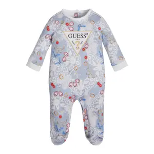 Baby girl interlock printed romper Guess image-0