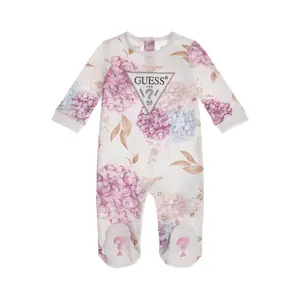 Baby girl interlock printed romper Guess image-0