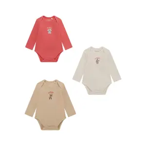 Ribbed long sleeve bodysuit baby girl Guess (x3) image-0