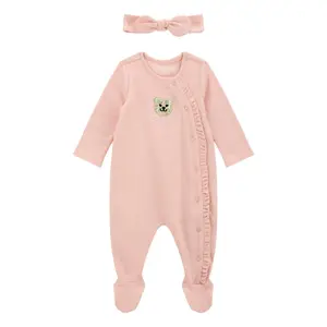 Dungaree and headband set for baby girl Guess image-0