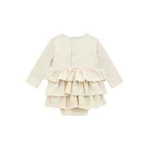 Long-sleeve bodysuit dress for baby girl Guess Interlock image-1