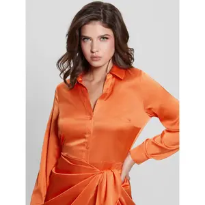 Vestido camisero de manga larga poly femme Guess Es Alya image-4