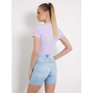 T-shirt round neck woman Guess Mini Triangle image-3