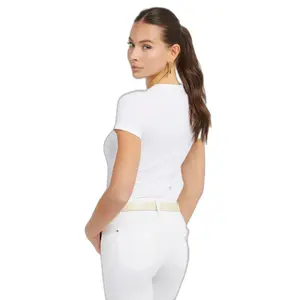 Camiseta de mujer con cuello de pico Guess Mini Triangle image-4