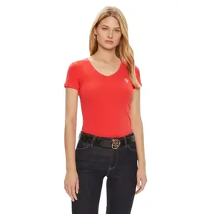 T-shirt com decote em V para mulher Guess Mini Triangle image-0