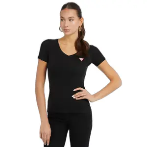 Camiseta de mujer con cuello de pico Guess Mini Triangle image-2