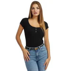 Camiseta de mujer Guess Karlee Jewel Btn Henley image-2