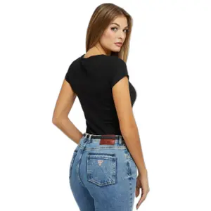 Camiseta de mujer Guess Karlee Jewel Btn Henley image-3