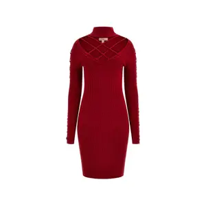 Abito da donna a maniche lunghe con collo alto Guess Dylan image-0