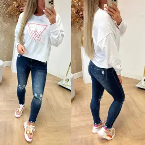 Sweatshirt med rund hals i bomuld til kvinder Guess Icon image-1