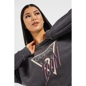 Sweatshirt med rund hals i bomuld til kvinder Guess Icon image-3