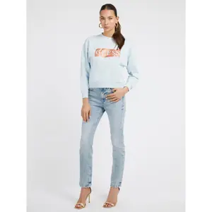 Sweatshirt Rundhalsausschnitt Frau Guess Round Logo image-1
