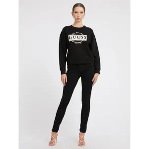 Sweatshirt Rundhalsausschnitt Frau Guess Round Logo image-1