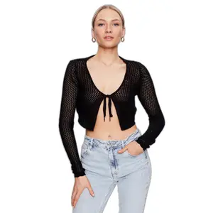 Cardigan court manches longues coton bio femme Guess Julia Yarn image-0