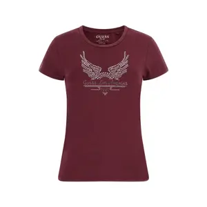 Camiseta de mujer con alas y tachuelas Guess Logo R5 image-0