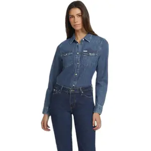 Camisa de mezclilla de manga larga slim mujer Guess image-1