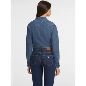 Camisa de mezclilla de manga larga slim mujer Guess image-2
