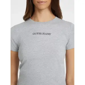 T-shirt slim com logo impresso feminino Guess image-2