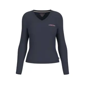 Camiseta de manga larga slim cuello pico mini América mujer Guess image-0