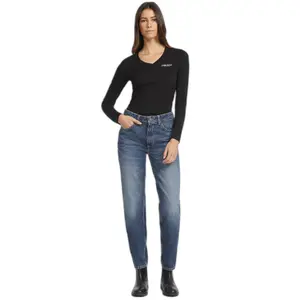 Camiseta de manga larga slim cuello pico mini América mujer Guess image-1