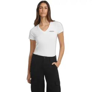 Camiseta slim de cuello en V para mujer Guess American image-1
