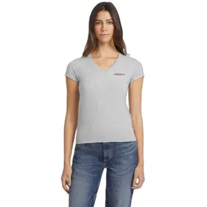 Camiseta slim de cuello pico para mujer Guess American image-1