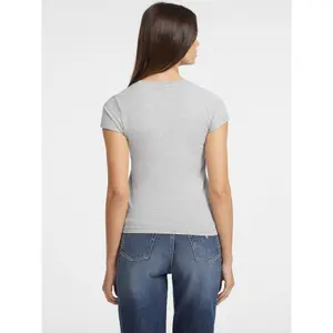 Camiseta slim de cuello pico para mujer Guess American image-3