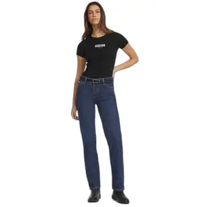 T-shirt slim de malha canelada bordado para mulher Guess image-2