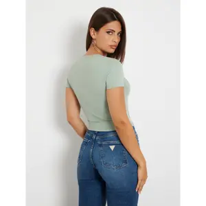 Damen T-Shirt mit Dreiecksblumenmuster Guess image-4