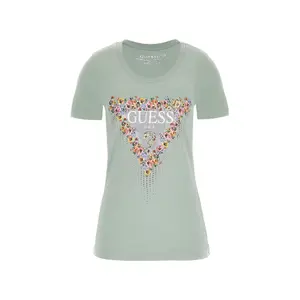 Damen T-Shirt mit Dreiecksblumenmuster Guess image-0