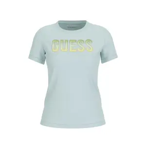 Koszulka z okrągłym dekoltem z gradientowym logo z cekinami dla kobiet Guess image-0