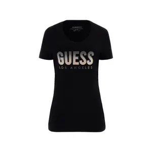 Damen T-Shirt mit Rundhalsausschnitt und schimmerndem Logo Guess image-0