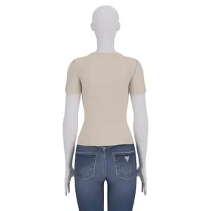 Camiseta de mujer con cuello de pico Guess Light Basic image-4