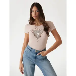 Camiseta de mujer Guess CN Cheeta Logo Triangle image-2
