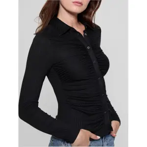 Long-sleeve corduroy shirt with front buttons for women Guess Jade image-4