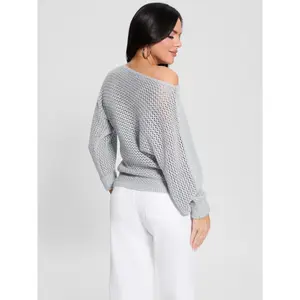 Off-shoulder women's sweatshirt Guess Poa Metallic image-2