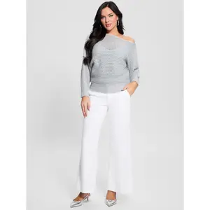 Off-shoulder women's sweatshirt Guess Poa Metallic image-1