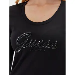 Camiseta de manga larga para mujer Guess Script Logo image-2
