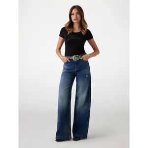 Camiseta bordada de mujer Guess Script Logo image-2