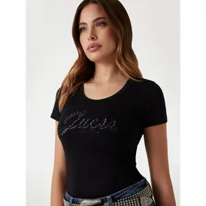 Camiseta bordada de mujer Guess Script Logo image-4