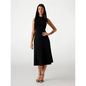 ribka halterneck midi dress in orchids flock black DOROTA HALTER NECK MIDI DRESS
