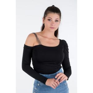 w5yp05-k68d2-jblk-bodysuit-for-kvinnor-guess-neva-hotfix-logo-jet-svart-a996