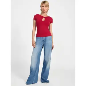 Camiseta recortada feminina Guess Joye image-1