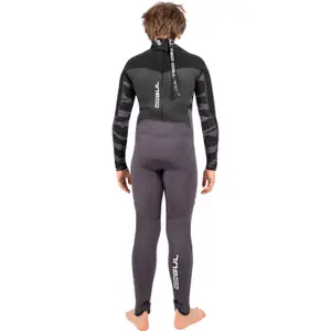 Heltäckande långärmad kombination barn GUL Response 5/2 Back-Zip image-1