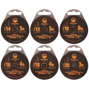 Hooks Guru LWGF Feeder Special Rig (x8) image-1