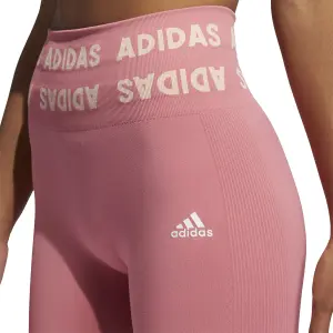 Damen-Leggings mit hoher Taille adidas Training Branded Aeroknit 7/8 image-4